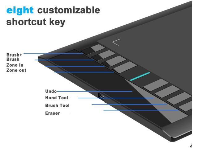 UGEE Graphics Drawing Tablet, M708 V2 10x6 Inch Ultra Thin Large Graphics Drawing Tablets Art Pad with 8 Hot Keys 8192 Level Battery-Free Stylus...