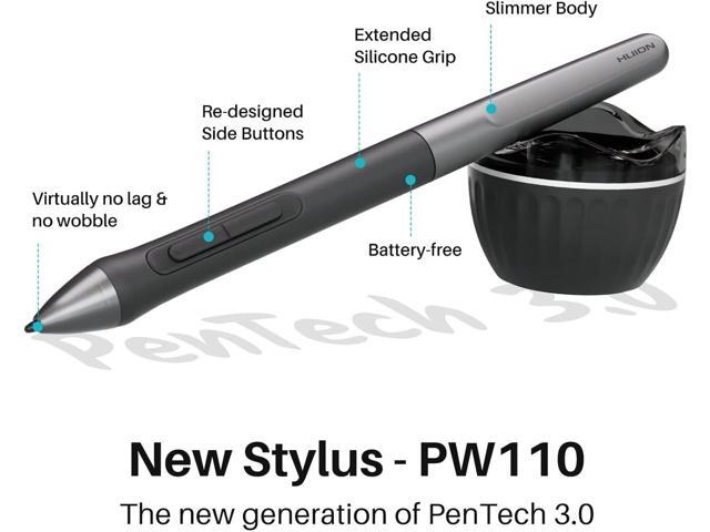 2023 HUION Inspiroy 2 Large Drawing Tablet with Scroll Wheel 3-Set 8 Customized Keys Battery-Free Stylus for Digital Art, Design, Sketch, 10x6inch...