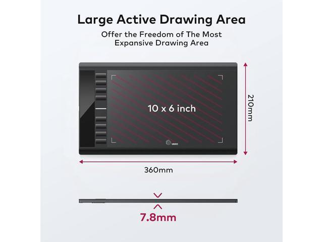 UGEE M708 V3 Graphics Drawing Tablet,10X6 Inches Digital Drawing Tablet with 8 Hot Keys 8192 Levels Pen Compatible with Chromebook, Linux, Windows...