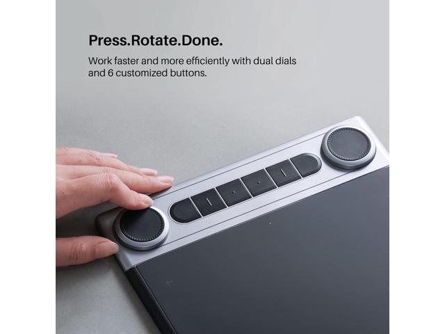 HUION Inspiroy Dial 2 Bluetooth Wireless Graphics Drawing Tablet with Dual Dials Battery-Free Stylus PW517 for Digital Art and Graphics Design,...