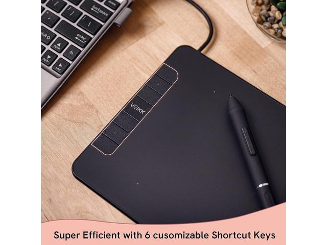 VEIKK VK640 Drawing Tablet 6 x4 inch OSU Tablet with Battery-Free Stylus for Android, Windows, Mac, Chrome, Linux OS, Support Tilt Function(8192...
