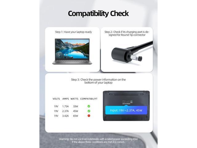 45W AC Charger Fit for Asus VivoBook 17 M712DA M712D M712 Laptop Power Supply Adapter Cord