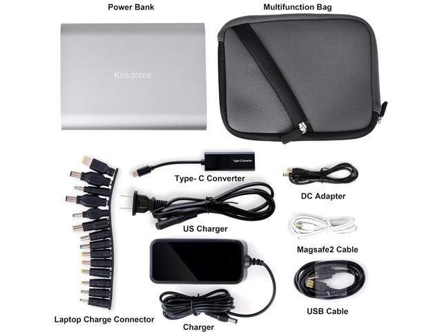Krisdonia Portable Laptop Charger 185Wh/50000mAh Laptop Power Bank External Battery Pack for Laptop, Tablet, Projector, Smartphone and Others