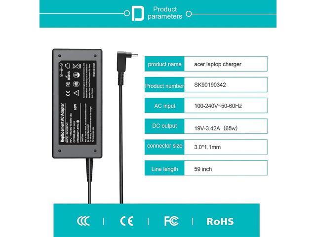 Pa-1450-26 Acer Charger Compatible with Acer Aspire a515-54 Charger for Acer a115-31-c0yl Charger and Acer Chromebook C720 Charger, Included AC...