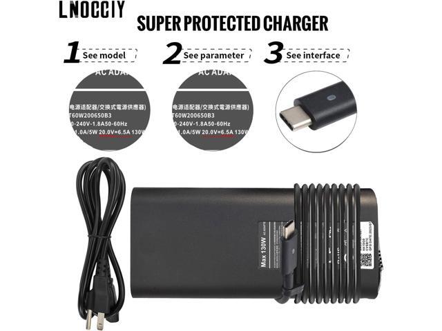 130W USB C Laptop Charger for DELL XPS 15 9575 2-in-1 XPS 15 9500 17 9700 Latitude 5310 5320 7410 7310 7210 9410 Precision 5550 5750 5530 Yoga 910...