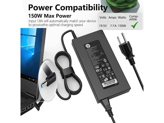 150W Genuine AC Charger Fit for 150W HP Zbook 15 G3 G4 G5 G6, Pavilion 15 17/ADP-150XB B 19.5V 7.7A Zbook Gaming Laptop Adapter 4.5 * 3.0mm Blue...