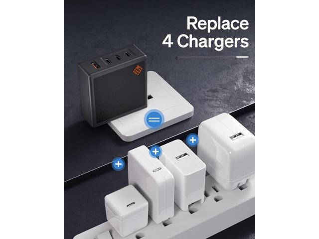 SlimQ 100W USB C Charger PD3.0 Quick Charging Station Block USB Type C Wall Foldable Plug Travel Adapter Fast Charger