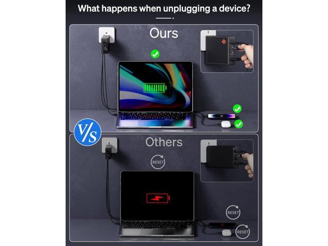 SlimQ 100W USB C Charger PD3.0 Quick Charging Station Block USB Type C Wall Foldable Plug Travel Adapter Fast Charger