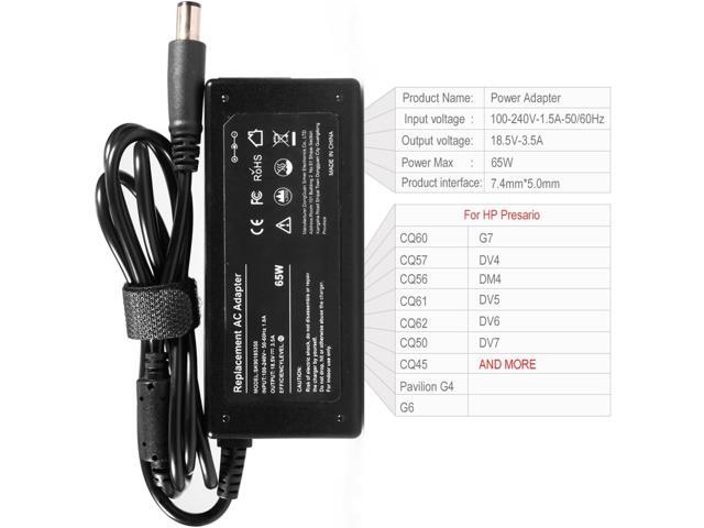 Laptop Charger Compatible for HP Compaq Presario CQ57 CQ60 CQ56 CQ61 CQ62 CQ50 CQ45, HP Pavilion G4 G6 G7 DV4 DM4 DV5 DV6 G60 DV7
