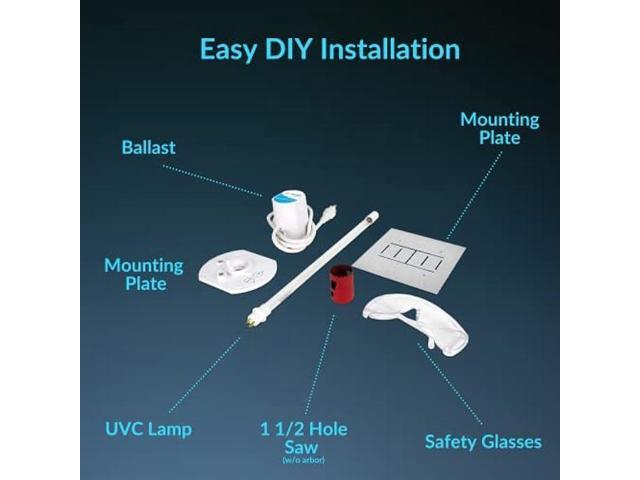 Air Health Haven HVAC Air Purifier Powerful 16 UV-C Light Reduces Germs and Cleans AC Coil Easy DIY Installation