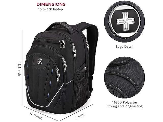 Swissdigital Design Terabyte TSA Large Business Laptop Backpack For Men, Travel Backpack With USB Charging Port,College Tech Backpacks With RFID...