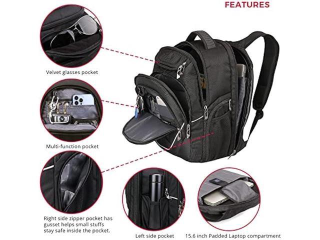 Swissdigital Design Terabyte TSA Large Business Laptop Backpack For Men, Travel Backpack With USB Charging Port,College Tech Backpacks With RFID...