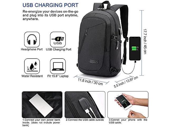 Travel Laptop Backpack,Anti Theft Business Slim Laptop Backpack with USB Charging Port Lock,Durable Water Resistant Work Computer Bag for Men...