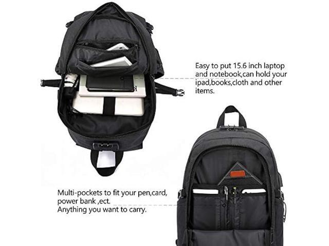 Travel Laptop Backpack,Anti Theft Business Slim Laptop Backpack with USB Charging Port Lock,Durable Water Resistant Work Computer Bag for Men...