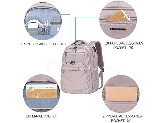 KROSER Travel Laptop Backpack 17 Inch Large Computer Backpack Water-Repellent Daypack with USB Charging Port & Headphone Interface RFID Pockets for...