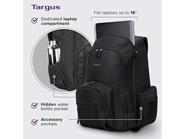 Targus 16 Inch Groove Laptop Backpack, Black - Fits Most Laptops up to 16, Water Resistant Travel Backpack for Business Commuters, College, and...
