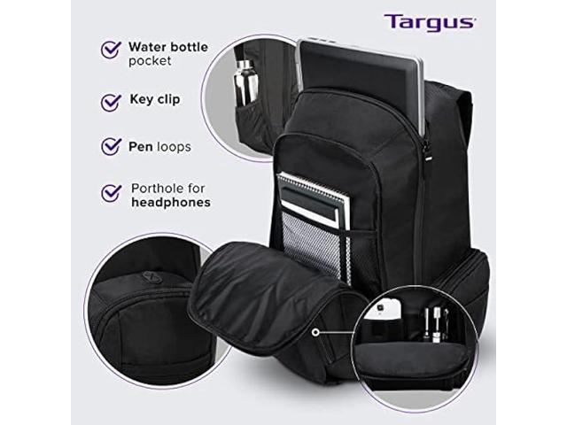 Targus 16 Inch Groove Laptop Backpack, Black - Fits Most Laptops up to 16, Water Resistant Travel Backpack for Business Commuters, College, and...