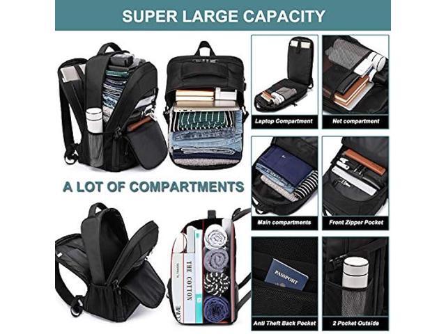 Extra Large Backpack for Men 50L,Water Resistant 17 inch Travel Laptop Backpack with USB Charging Port,TSA Friendly Big Business Anti Theft...