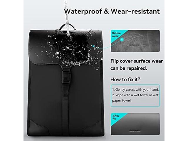 MARKETRON Business Backpack for Men, 15.6 Inch Slim Laptop Backpack with High Tech Magnetic Snap, Waterproof Fashion Casual Work Backpack Ideal for...
