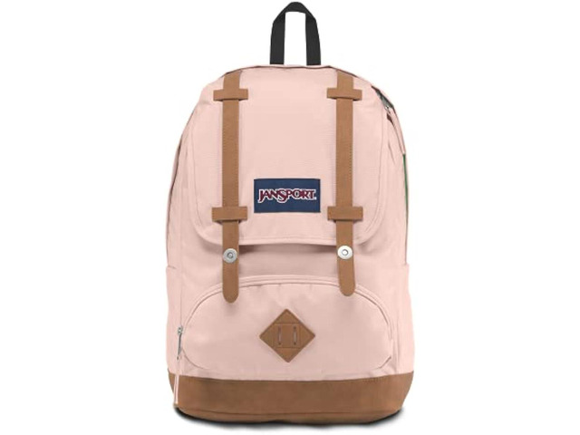 JanSport Cortlandt Laptop Backpack, Misty Rose, 15 Laptop Sleeve-Synthetic Leather Shoulder Computer Bag with Large Compartment, Padded Straps-Book...