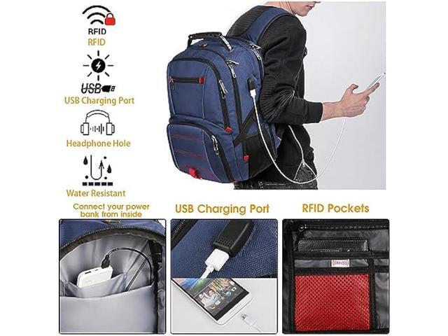 LTINVECK Extra Large 50L Travel Laptop Backpack, Computer bag Backbag with USB Charging Port, TSA Friendly Durable Big RFID Heavy Duty Business...
