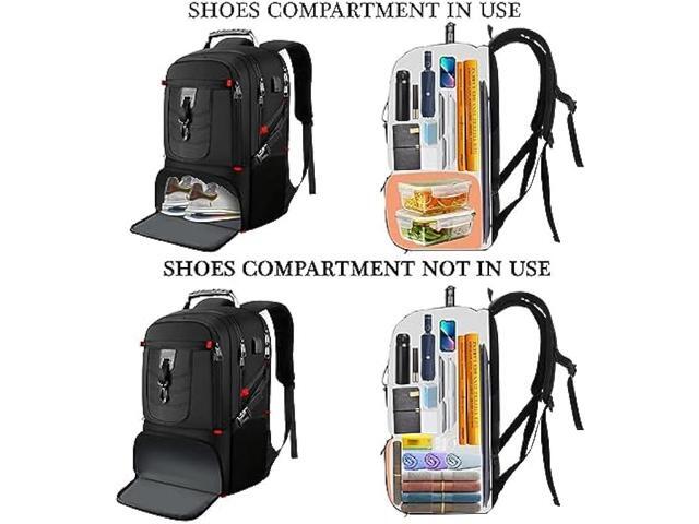 VESERI Travel Business Laptop Backpack for 18.4in PC with Shoe Compartment USB Charging Port,Sport Gym Bag for College Hiking Camping,Waterproof...