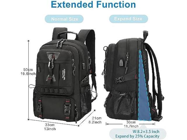 aokur Large Travel Laptop Backpack with Wet Bag Shoe Compartment,50L Expandable Flight Approved Backpack,17.3 inch Hiking Backpack for men...