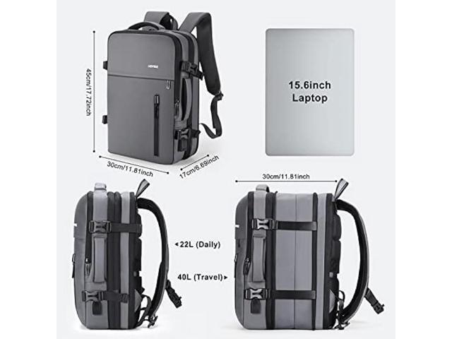 HOMIEE Carry on Backpack Extra Large 40L Travel Bag, Expandable Hand Luggage Anti-Theft Business Backpack, Water Resistant Lightweight Weekender...