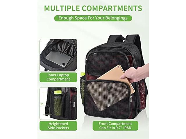 MAY TREE Mesh Backpack for School with Inner Laptop Compartment, Heavy Duty Mesh Backpacks for Adults Girls Boys Kids with Padded Shoulder Straps,...