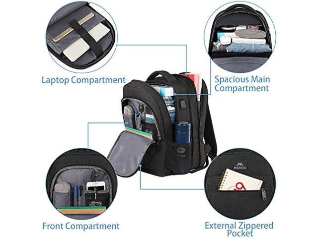 Travel Backpack for Men, Expandable Laptop Backpack with USB Charging Port, Large Anti Theft Business Computer Bag Water Resistant College School...