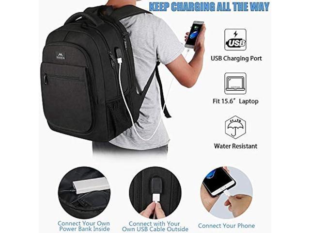 Travel Backpack for Men, Expandable Laptop Backpack with USB Charging Port, Large Anti Theft Business Computer Bag Water Resistant College School...