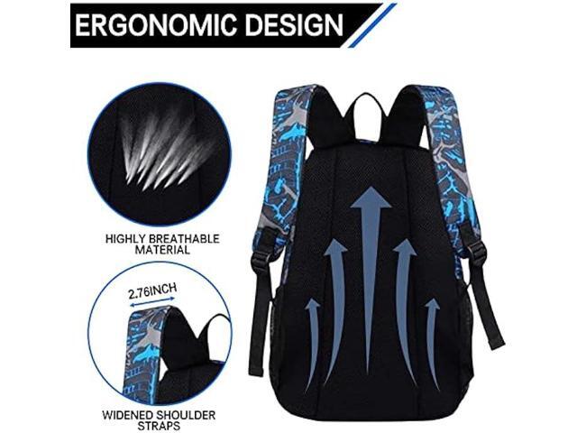 EDOSSA Luminous Backpack Laptop Backpack - Adjustable Shoulder Strap Waterproof Black Backpack With USB Charging Port Backpack Anime Luminous Backpack