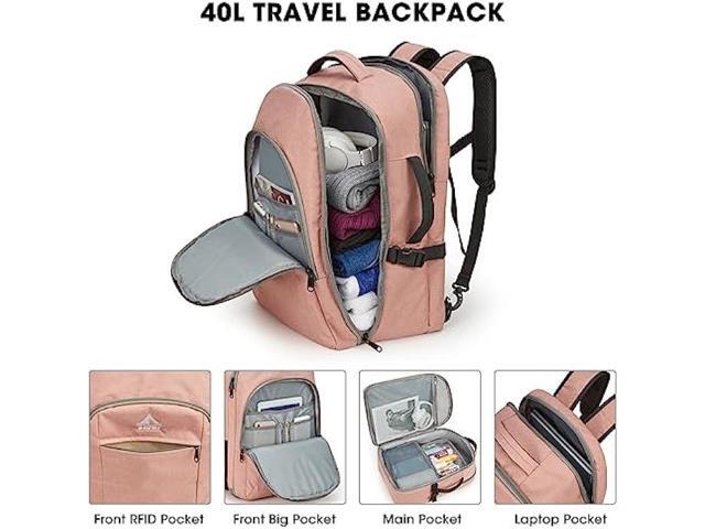 G4Free Travel Backpack For Women Men 40l Carry On Waterproof Large 17inch Laptop Backpack For Traveling On Airplane, College Bag Casual Daypack...