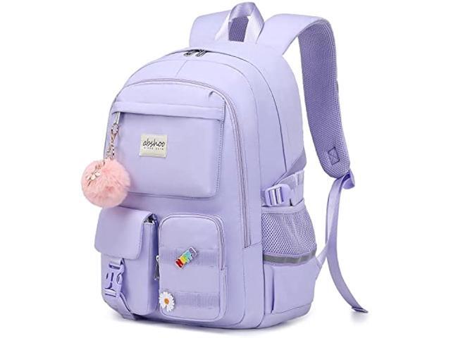 abshoo Big Student Laptop Backpack For College Women Middle High School Teen Girls Bookbag Travel Daypack (Purple)