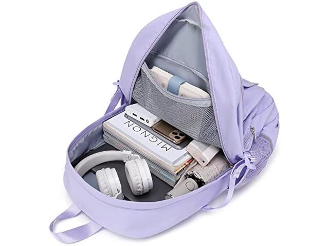 abshoo Big Student Laptop Backpack For College Women Middle High School Teen Girls Bookbag Travel Daypack (Purple)