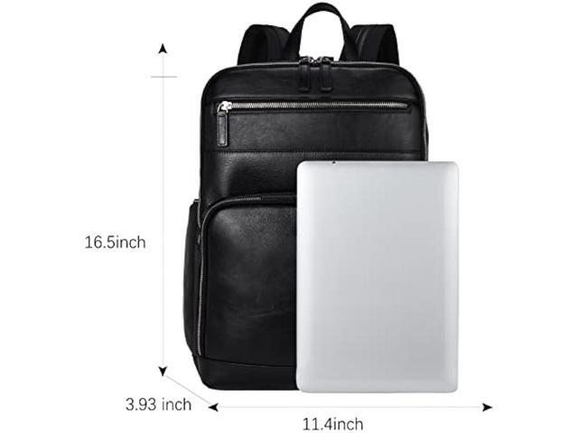 BOSTANTEN Men Leather Backpack 15.6 Laptop Backpack Travel Business Office Bag Large Capacity College Daypack