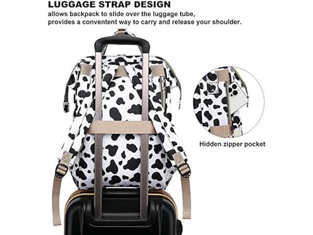 Dezcrab Cow Print Laptop Backpack for Women, College Bookbag School Backpack Work Business Travel 15.6 Inch Computer Backpacks