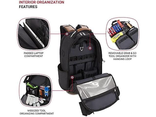 SwissGear Tool Bag Backpack, Fits Up to 17-Inch Laptop, Work Pack PRO, Black/Brown Canvas