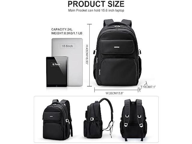 WEPOET Simple Aesthetic Black Backpacks For School,Lightweight Casual College Backpack Women,Travel Laptop Daypack Men,Waterproof Middle School...