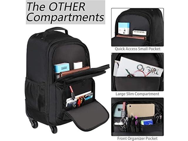 MATEIN Rolling Backpack with 4 Wheels, 17 inch Travel Laptop Backpack for Women Men, Large Wheeled Backpacks Water Resistant Business Carry on Bag...
