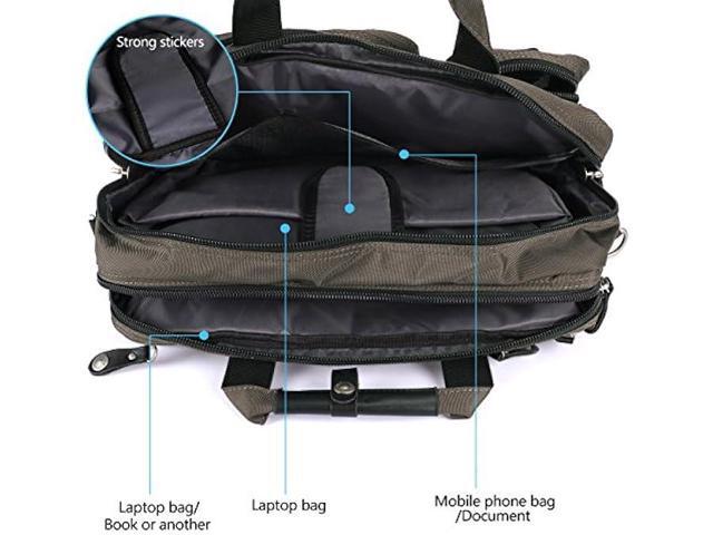 FreeBiz 18.4 Inches Laptop Bag Multi-function Briefcase Backpack with Handle and Shoulder Strap Fits Up To 19 Inch Laptops Notebook Computer (Army...