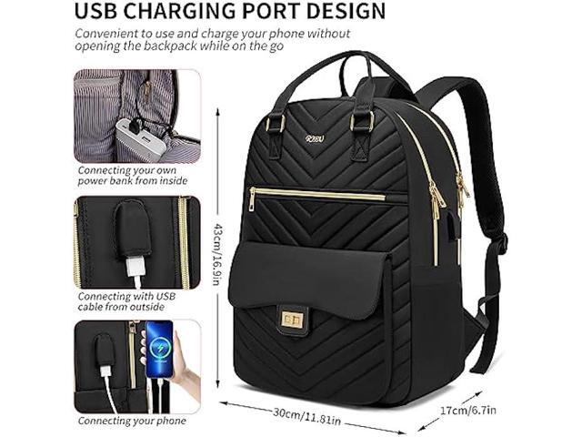RJEU Bookbag for Women,Fashion Laptop Bag Tablet Backpack with USB Port for Work,School Backpack Aesthetic for Teen Girls College Student,Mochilas...
