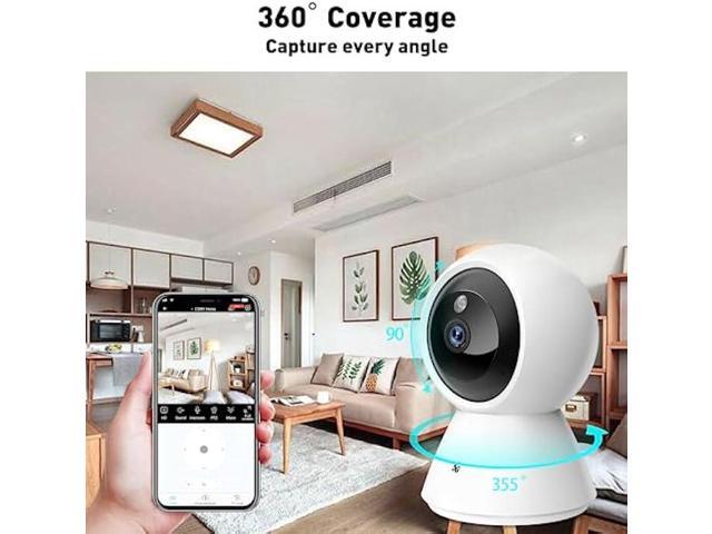 BJR 2K HD Security Camera Indoor, 5G & 2.4G WiFi Camera, Pan/Tilt Pet Camera with Motion Detection, Night Vision, 2-Way Talk, Home Cam with 64G SD...