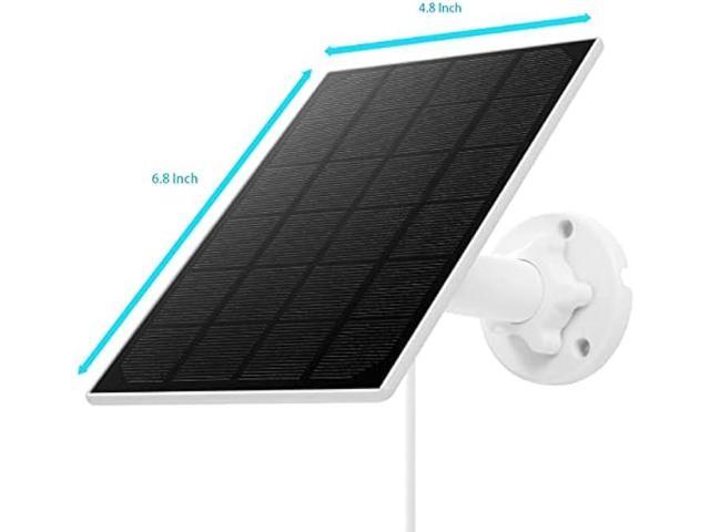 5W Solar Panel, IP 65 Waterproof 5V Micro USB Port for Security Cameras Wireless Outdoor, Compatible with Rechargeable Battery Security Camera