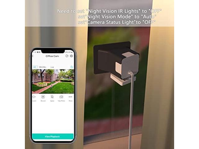 Teccle Angled Window Mount for Wyze Cam V3, 20 Degrees Tilt (Up/Down/Left/Right), Through Window Use Cam v3, Helps You Watch Front Yard and...