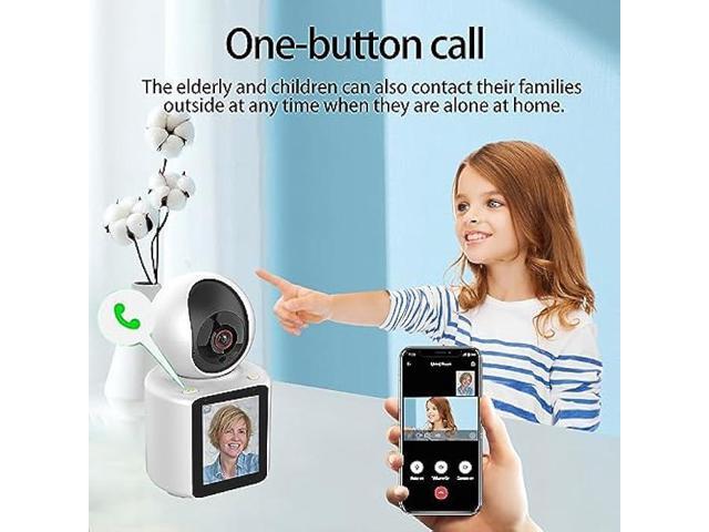 SIYZHOP Video Calling Indoor Camera with 2.8 inches Screen,Two-Way Video Camera,Camera has Call Phone Button,360°Security WiFi Camera for...