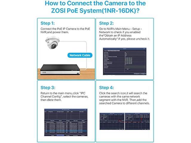 ZOSI 5MP Add-on PoE IP Camera Outdoor Indoor Home H.265+ Video Surveillance Dome Camera with Night Vision,Motion Detection,Only Work with ZOSI POE...
