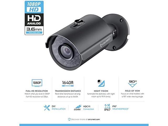 Anpviz 4MP PoE IP Bullet Camera with Microphone/Audio, IP Security Camera Outdoor Indoor, Night Vision 65ft, Waterproof IP66, 108° Wide Angle 2.8mm...