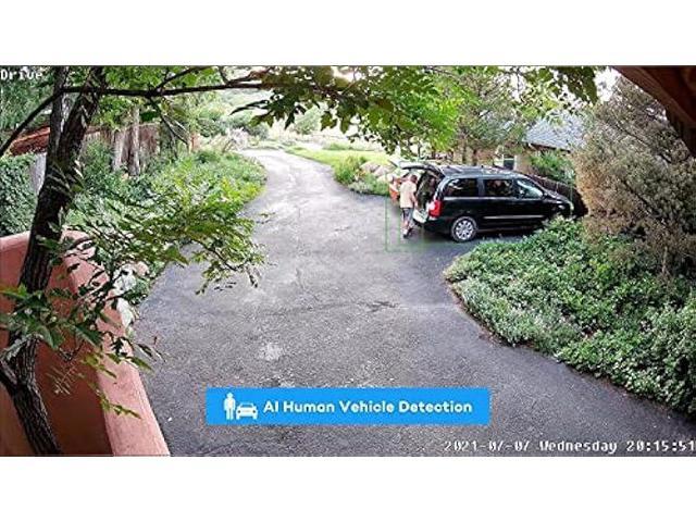ONWOTE 4K 8MP PoE IP Security Camera, AI Human Vehicle Detection, 3840x2160P, 128° Field of View, Video Audio, Indoor Outdoor, Add-on Camera to PoE...