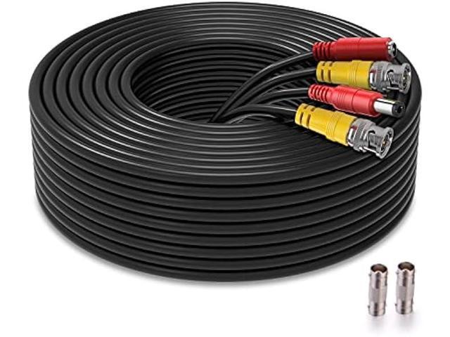 WILDHD 200ft Bnc Cable All-in-One Siamese Video and Power Security Camera Cable, Extension Wire Cord with 2 Female Connectors for All Max 5MP HD...